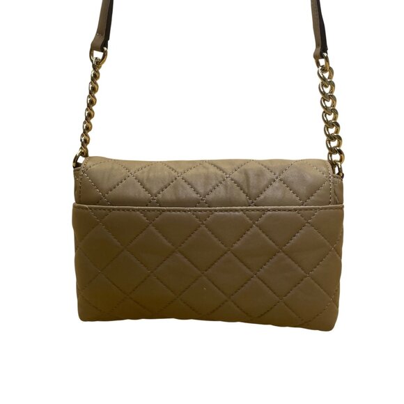 Calvin Klein Women’s Taupe Quilted Faux Leather Chain Strap Crossbody Bag - Picture 3 of 11